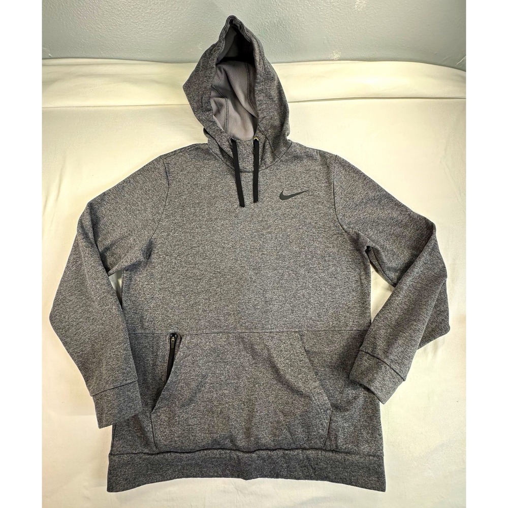 Nike Therma-FIT Men's Gray Pullover Hoodie M Pockets Logo CU6214-071